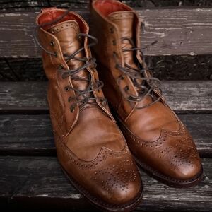 Allen Edmonds Cognac Brown Wingtip Chukka Boots